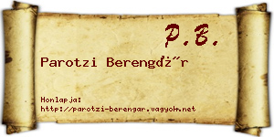 Parotzi Berengár névjegykártya